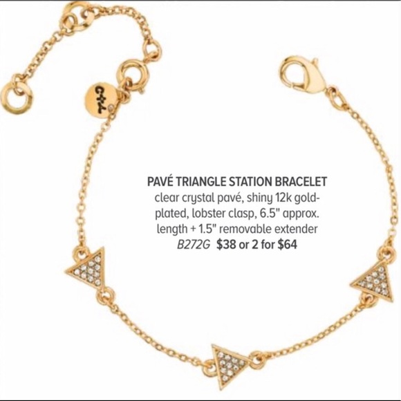 Pavé Triangle Station Bracelet - Picture 2 of 3